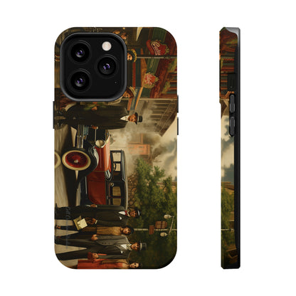 Introducing the "1920s Americana Revival" Cell Phone Case – Step into Nostalgic Elegance with a Vintage Street Scene! -MagSafe Tough Cases