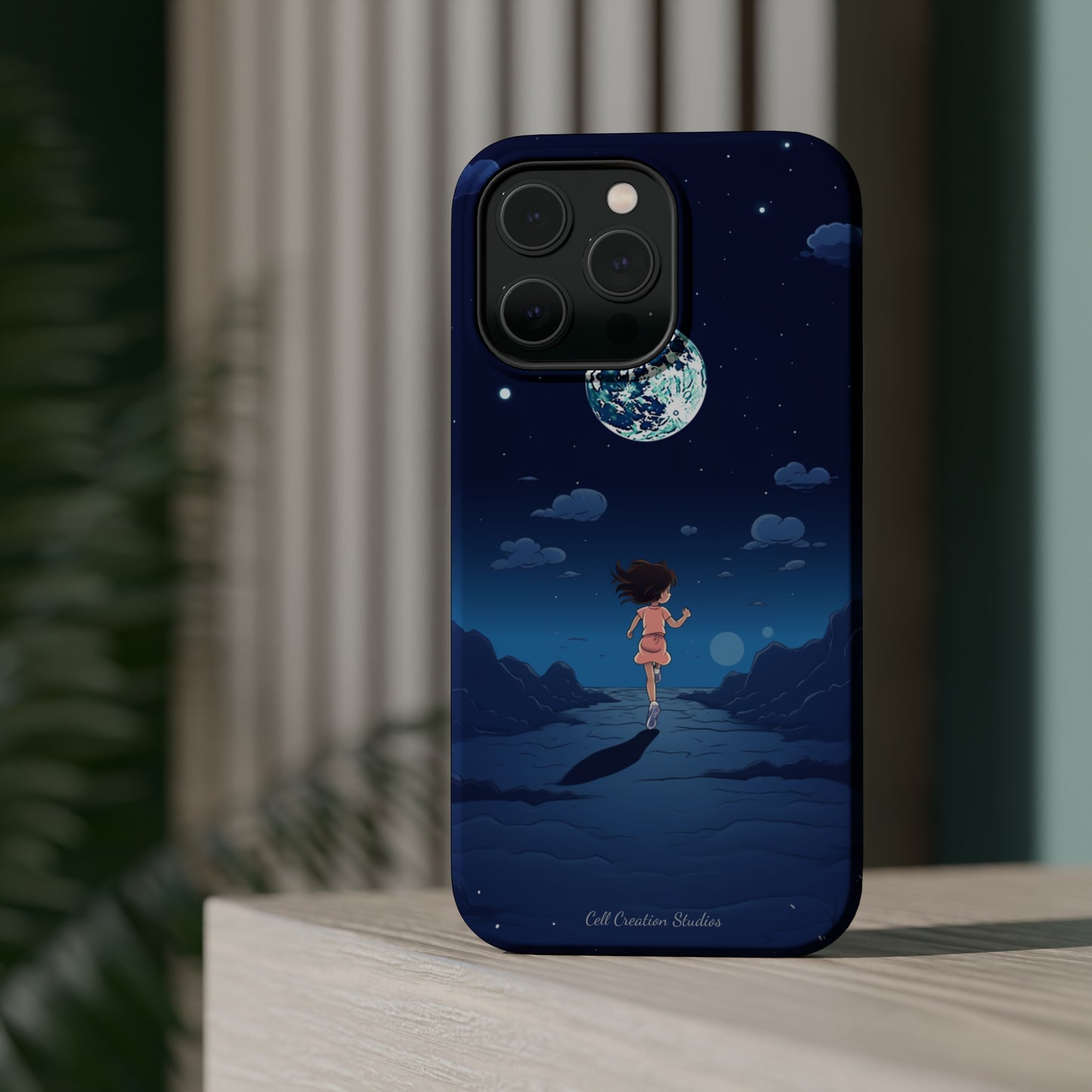 Introducing the "Moonlit Runner" Cell Phone Case – Embrace Adventure with a Captivating Lunar Design -MagSafe Tough Cases