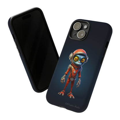 The "AstroGuard" Animated Blue Alien Astronaut Phone Case -Tough Cases