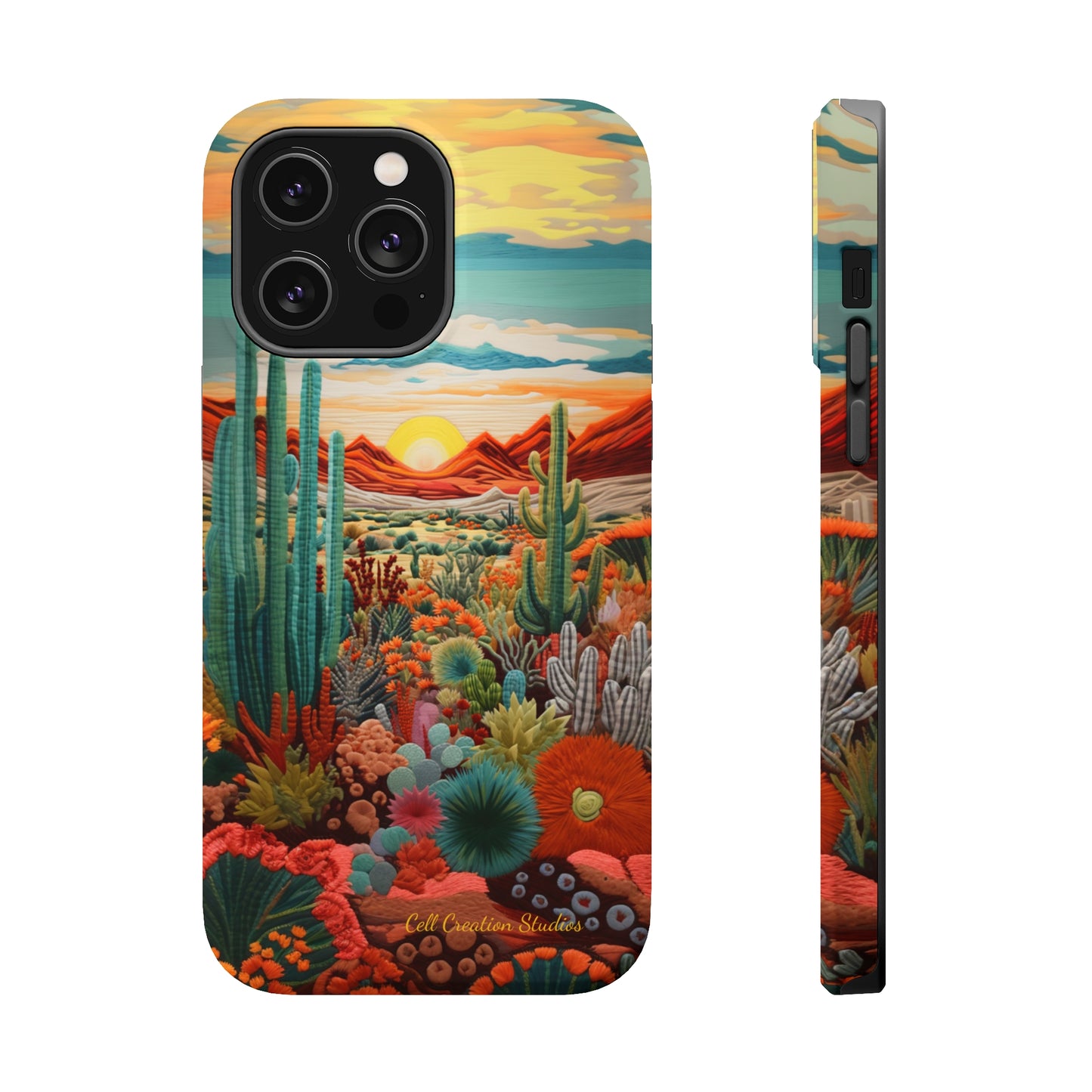 "Desert Bloom Embroidery" -MagSafe Tough iPhone Cases