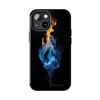 "Elegant Blue and Orange Flame" Phone Case: Ignite Your Style -Tough Phone Cases