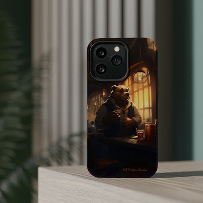 Introducing the "Bar-Hopping Bear" Cell Phone Case – Unleash Your Wild Side -MagSafe Tough Cases