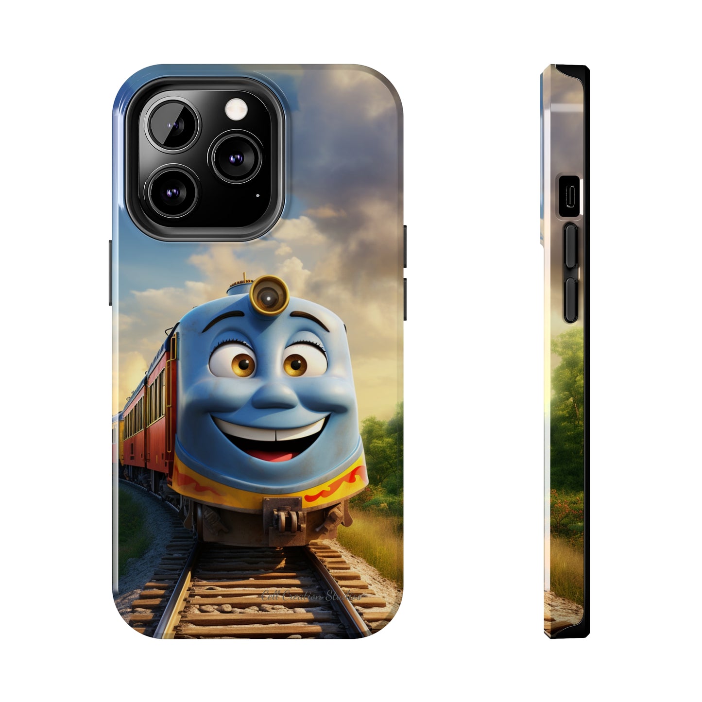 The "Smiling Blue Train" Phone Case -Tough Phone Cases