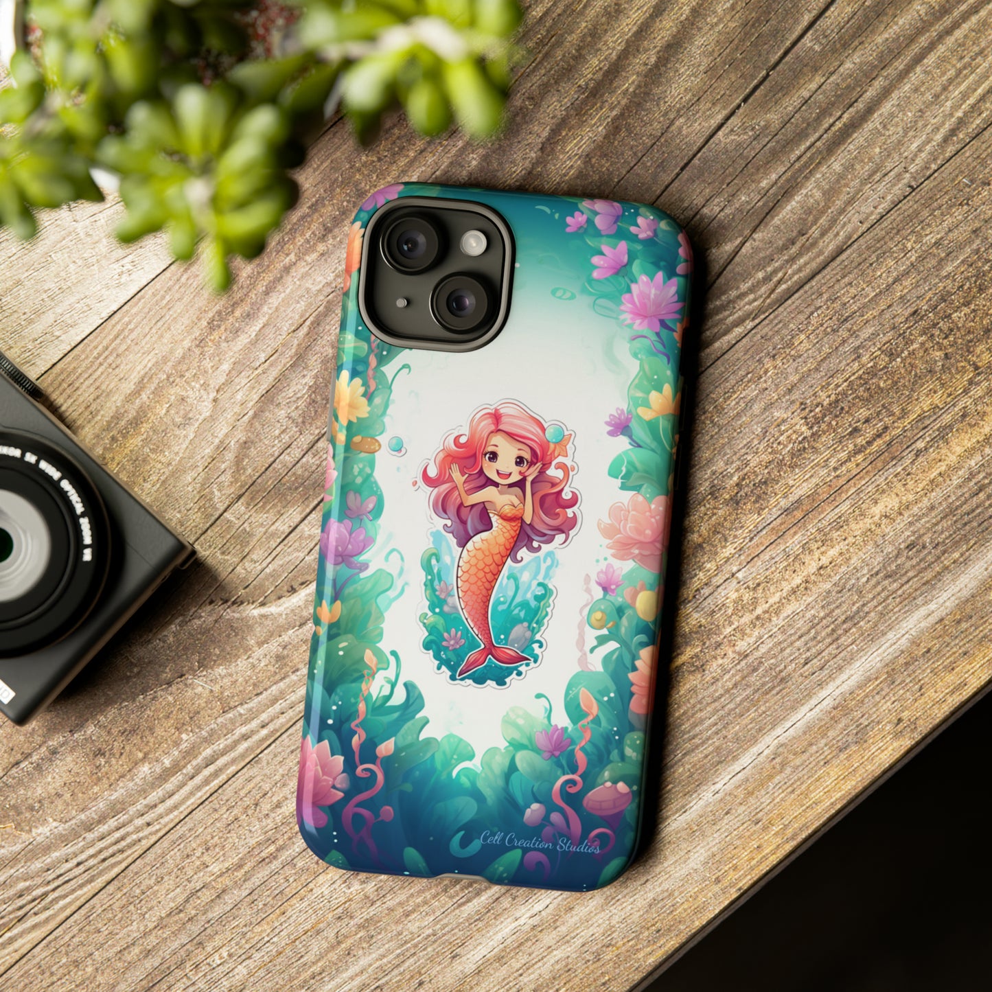 "Pink Seaflower Mermaid" -Tough iPhone Cases