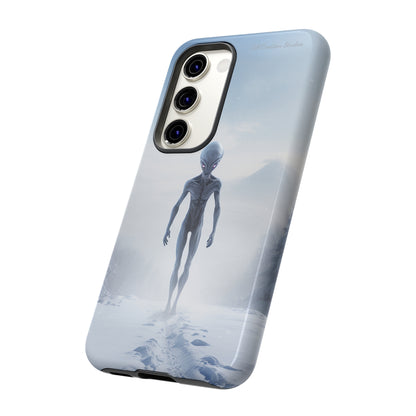 Introducing the "Frosty Extraterrestrial" Cell Phone Case – Embrace Alien Intrigue Amidst the Snowscape -Tough Cases