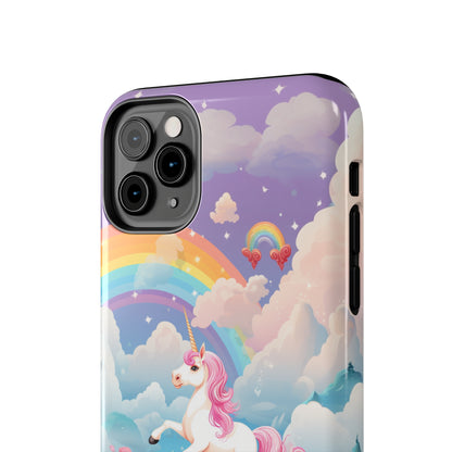 Introducing the "Floral Enchantment" Cell Phone Case – Embrace Your Imagination with a Unicorn in a Field of Flowers -Tough Phone Cases