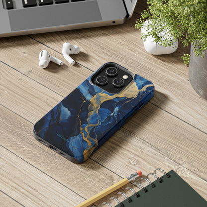 "Azure Elegance Marble" -Tough iPhone Cases