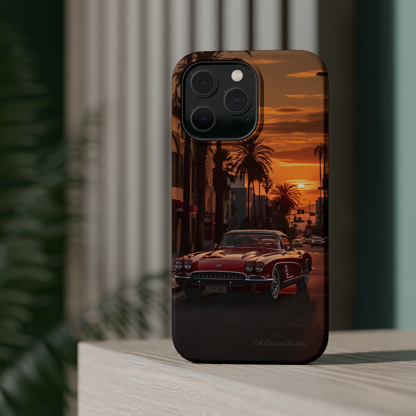 "Sunset Boulevard Classic Red Car" Cell Phone Case -MagSafe Tough Cases