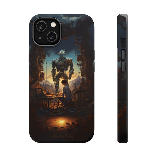 Introducing the "Mechanical Bond" Cell Phone Case – Witness a Captivating Moment of Giant Robot and Boy -MagSafe Tough Cases