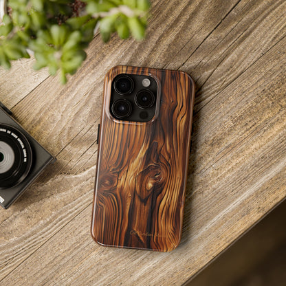 "Wood Grain Elegance" -Tough iPhone Cases