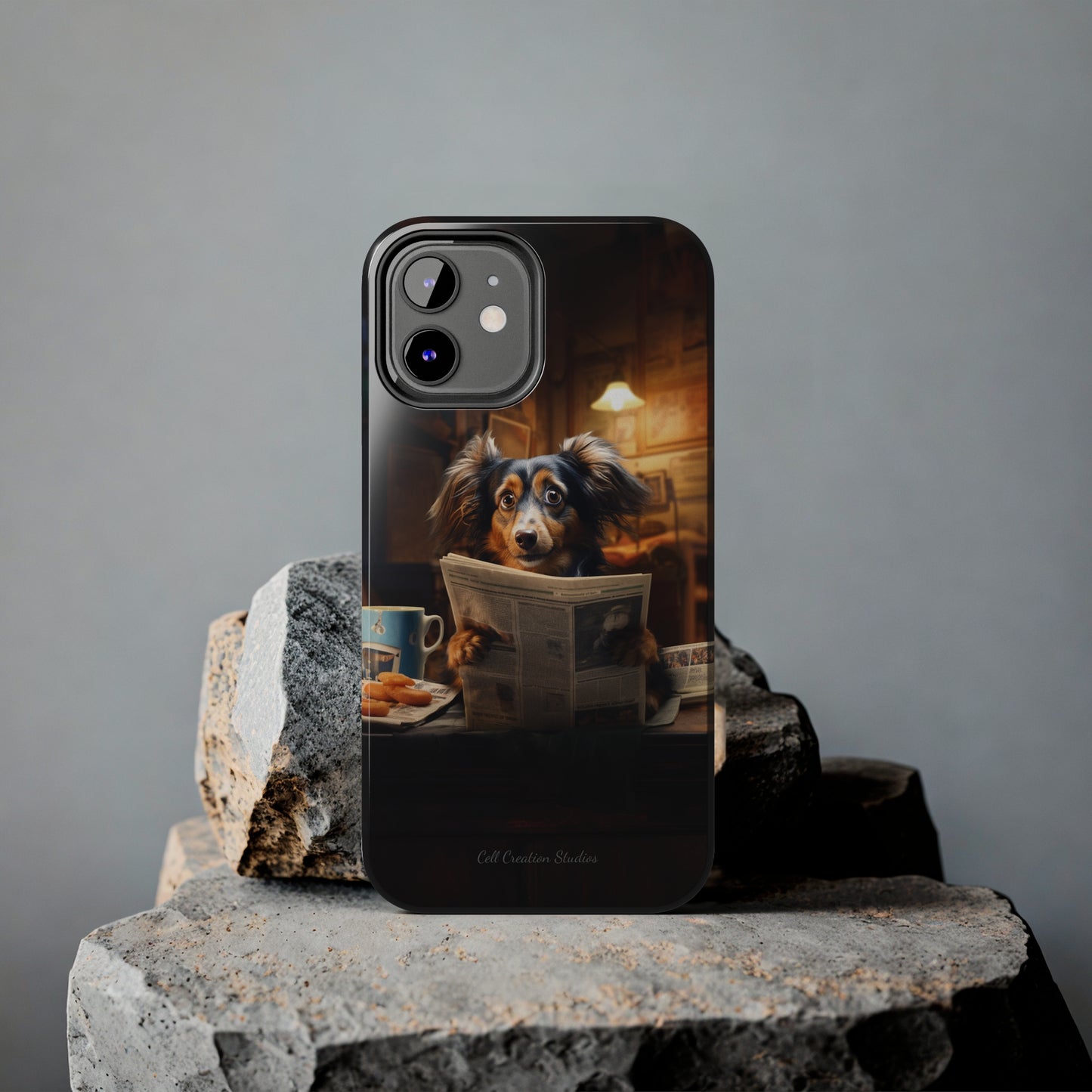 Introducing the "Pup's Perusal" Cell Phone Case – Unleash Heartwarming Humor -Tough Phone Cases