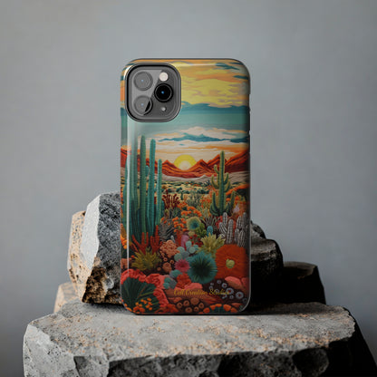 "Desert Bloom Embroidery" -Tough iPhone Cases