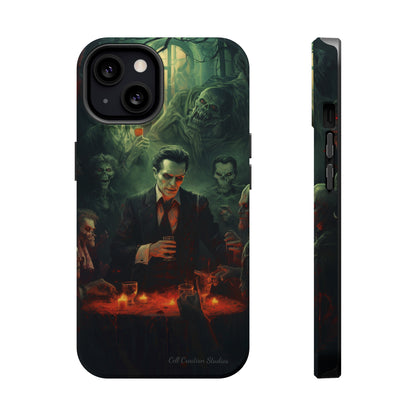 Introducing the "Dracula's Halloween Soiree" Cell Phone Case – Join the Spooky Gathering -MagSafe Tough Cases