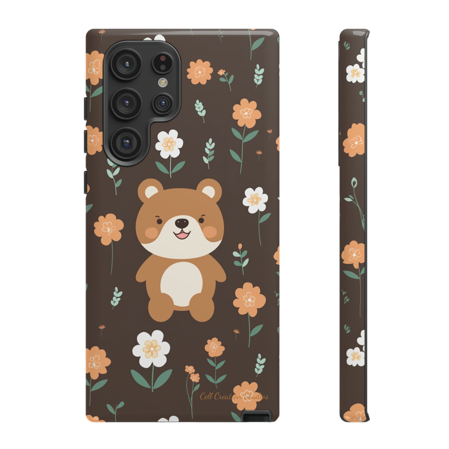 "Floral Bear Elegance" -Tough Phone Cases