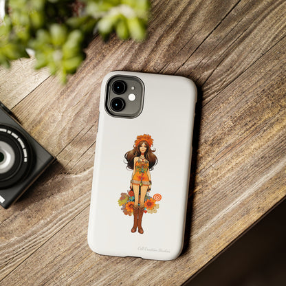 Introducing the "Groovy Hippie Chick" Cell Phone Case – Peace, Love, and Retro Style -Tough Phone Cases