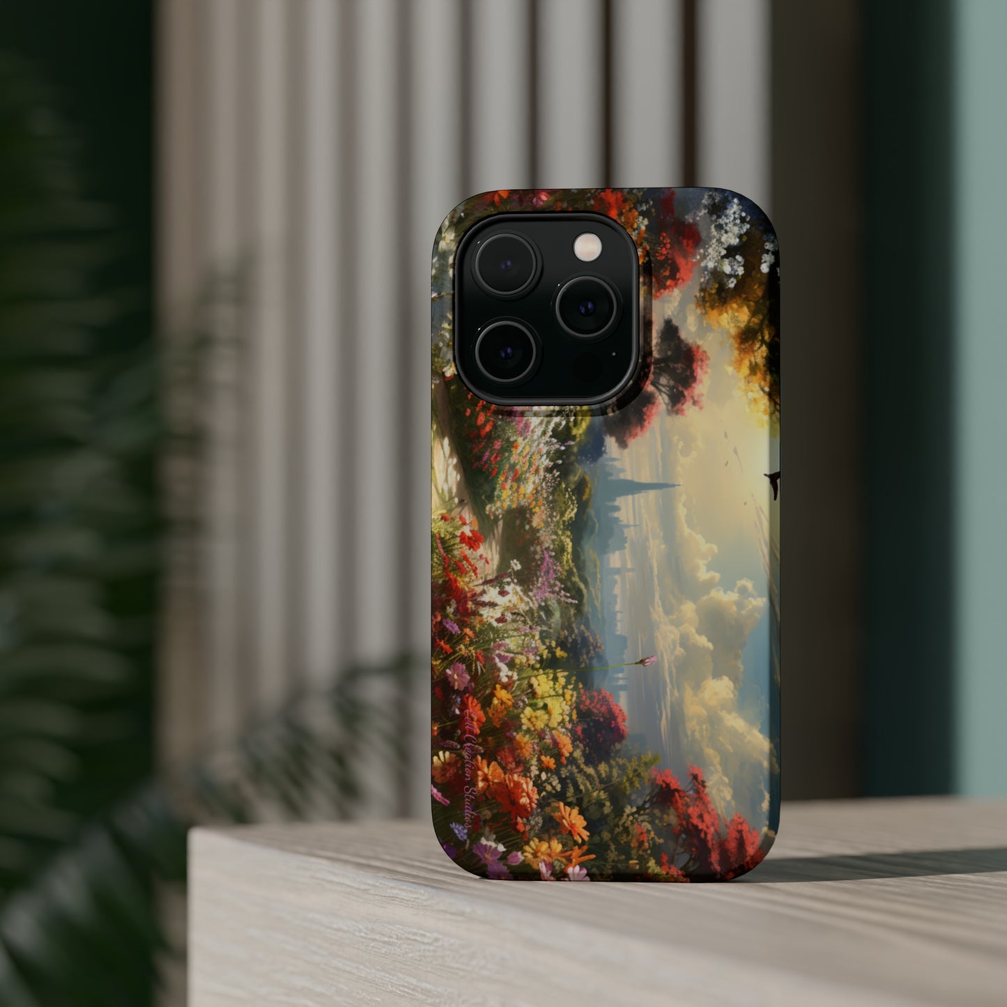 Introducing the "Floral Haven" Cell Phone Case – Where Nature and Urban Marvels Converge! -MagSafe Tough Cases