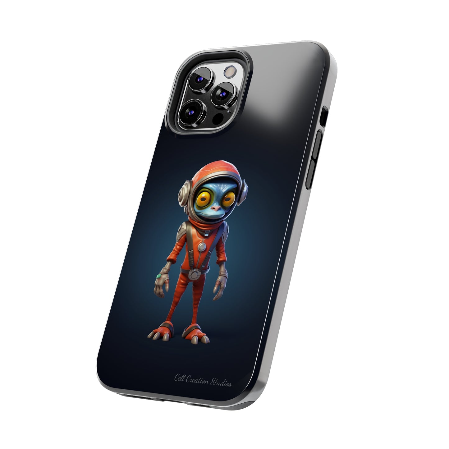 The "AstroGuard" Animated Blue Alien Astronaut Phone Case -Tough Phone Cases