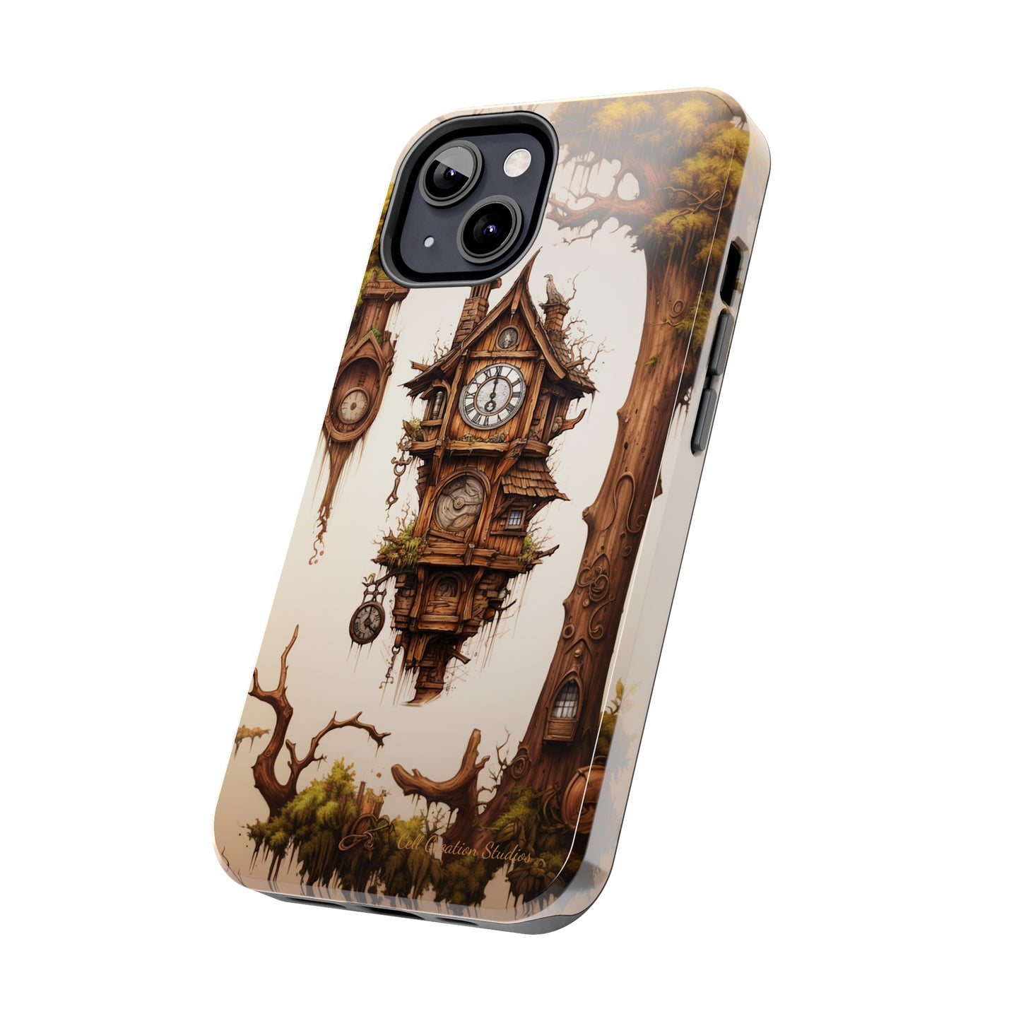 Introducing the "Mystical Wooden Clock" Cell Phone Case – Embrace Enchantment and Timeless Beauty -Tough Phone Cases