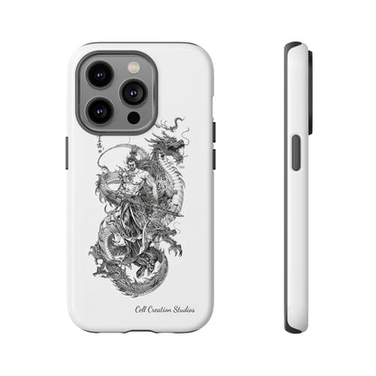 "Samurai and Dragon Sketch" -Tough iPhone Cases