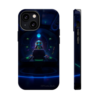 The "Galactic Buddy" Blue Alien Spaceship Phone Case -MagSafe Tough Cases