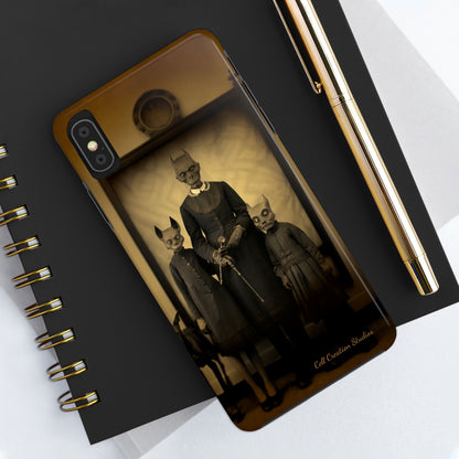 Introducing the "Vintage Odd Creatures" Cell Phone Case – Step into the Eerie Charm of a Haunting Family Portrait -Tough Phone Cases