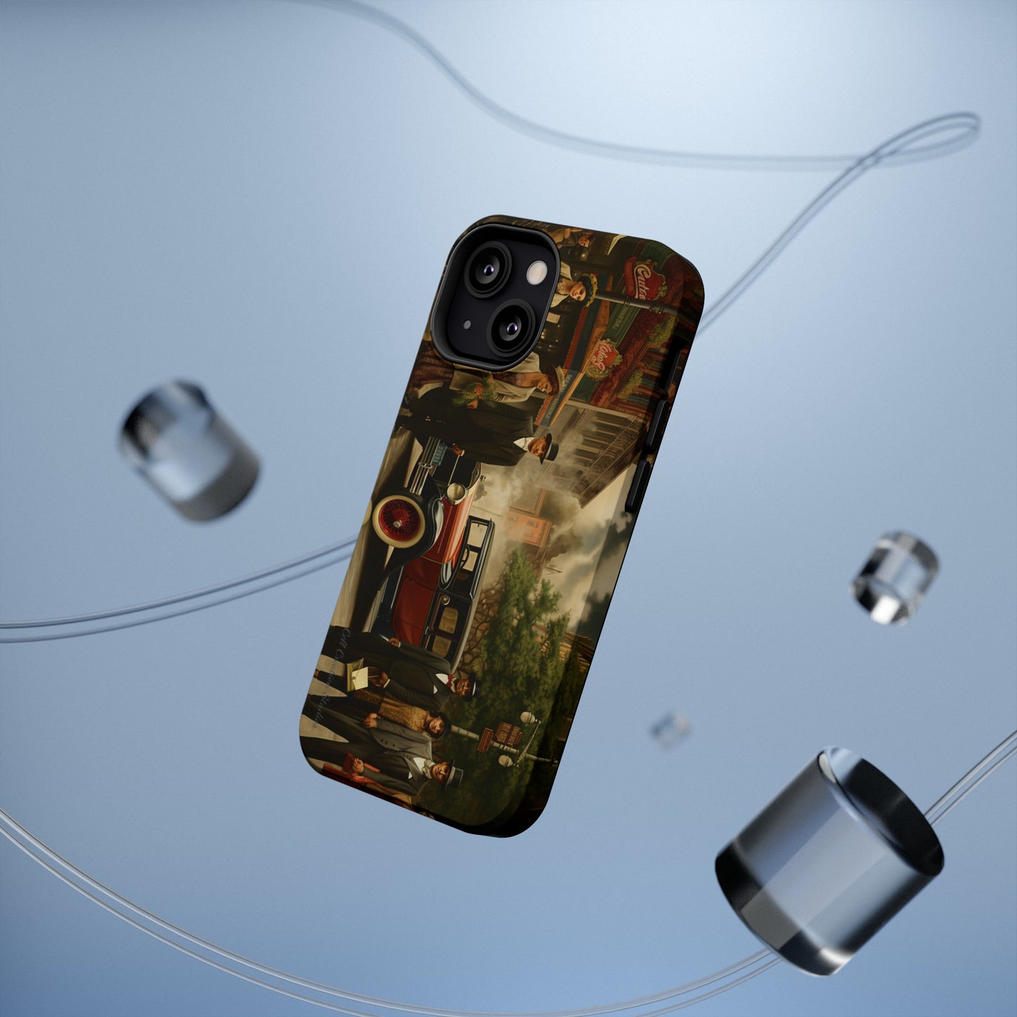 Introducing the "1920s Americana Revival" Cell Phone Case – Step into Nostalgic Elegance with a Vintage Street Scene! -MagSafe Tough Cases