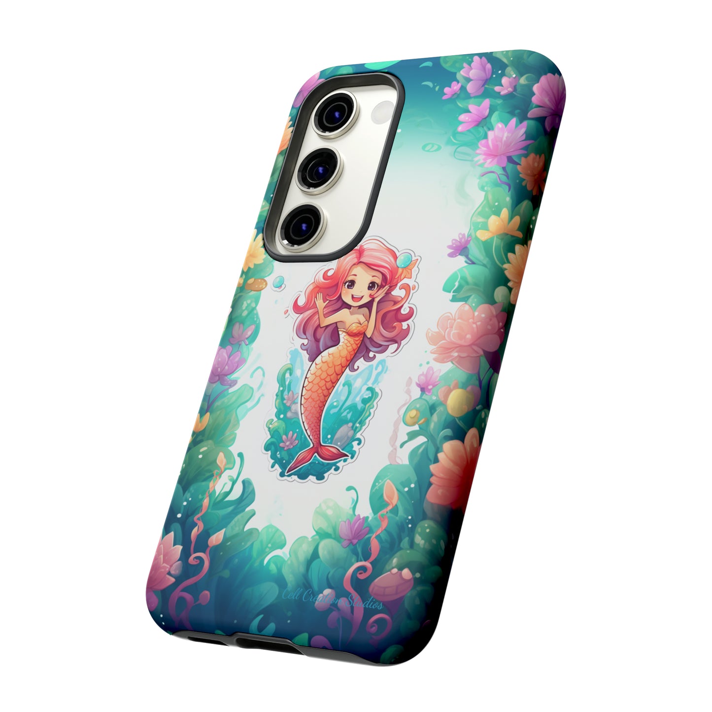 "Pink Seaflower Mermaid" -Tough Samsung Phone Cases