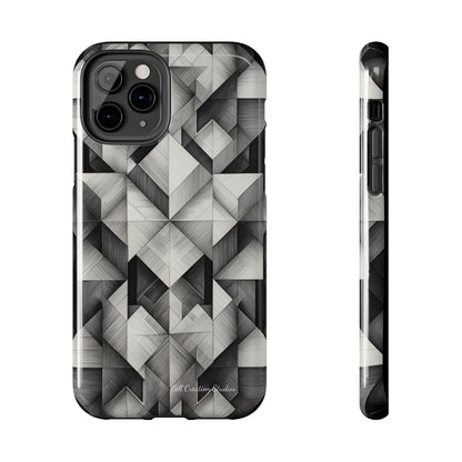 The "Black and White Geometric Pattern" Cell Phone Case- Elevate Your Phone's Style-Tough Phone Cases