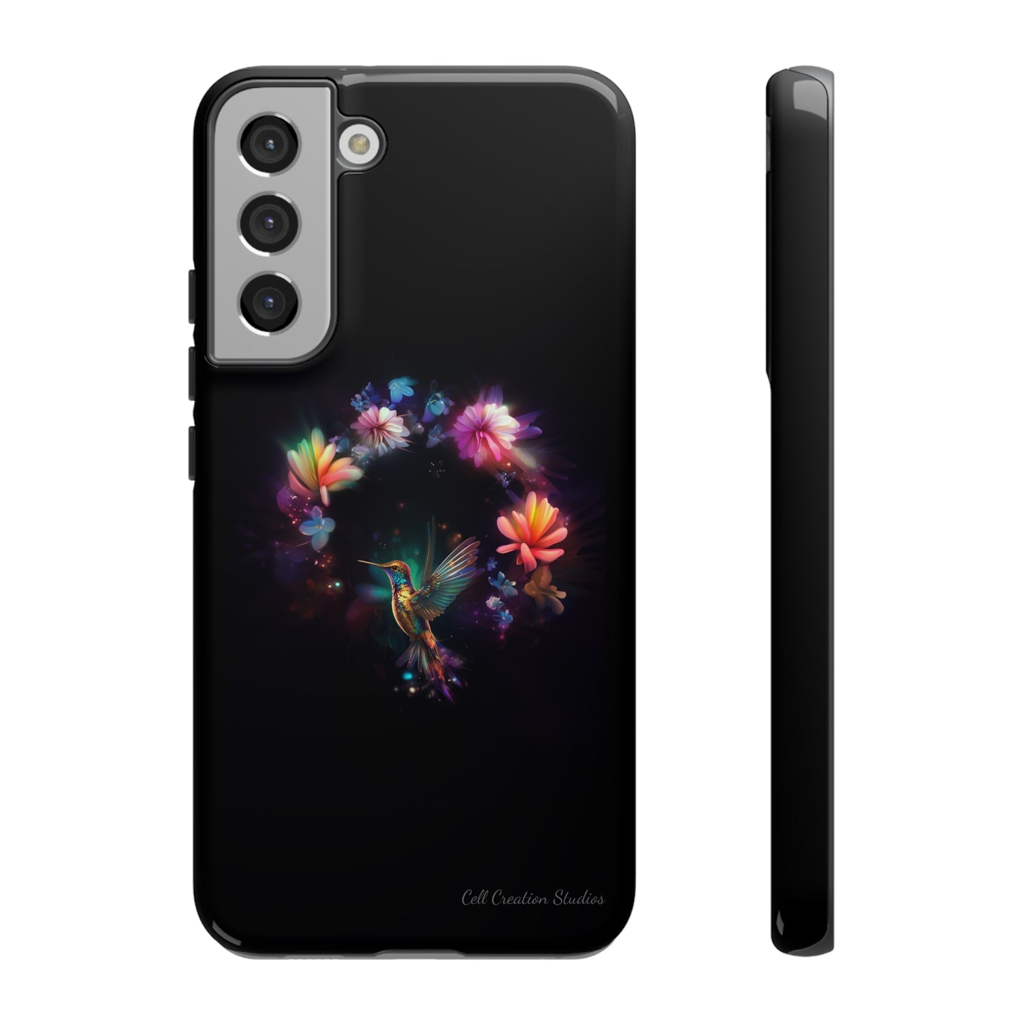 Introducing the "Floral Harmony Hummingbird" Cell Phone Case – Where Elegance Meets Nature -Tough Cases