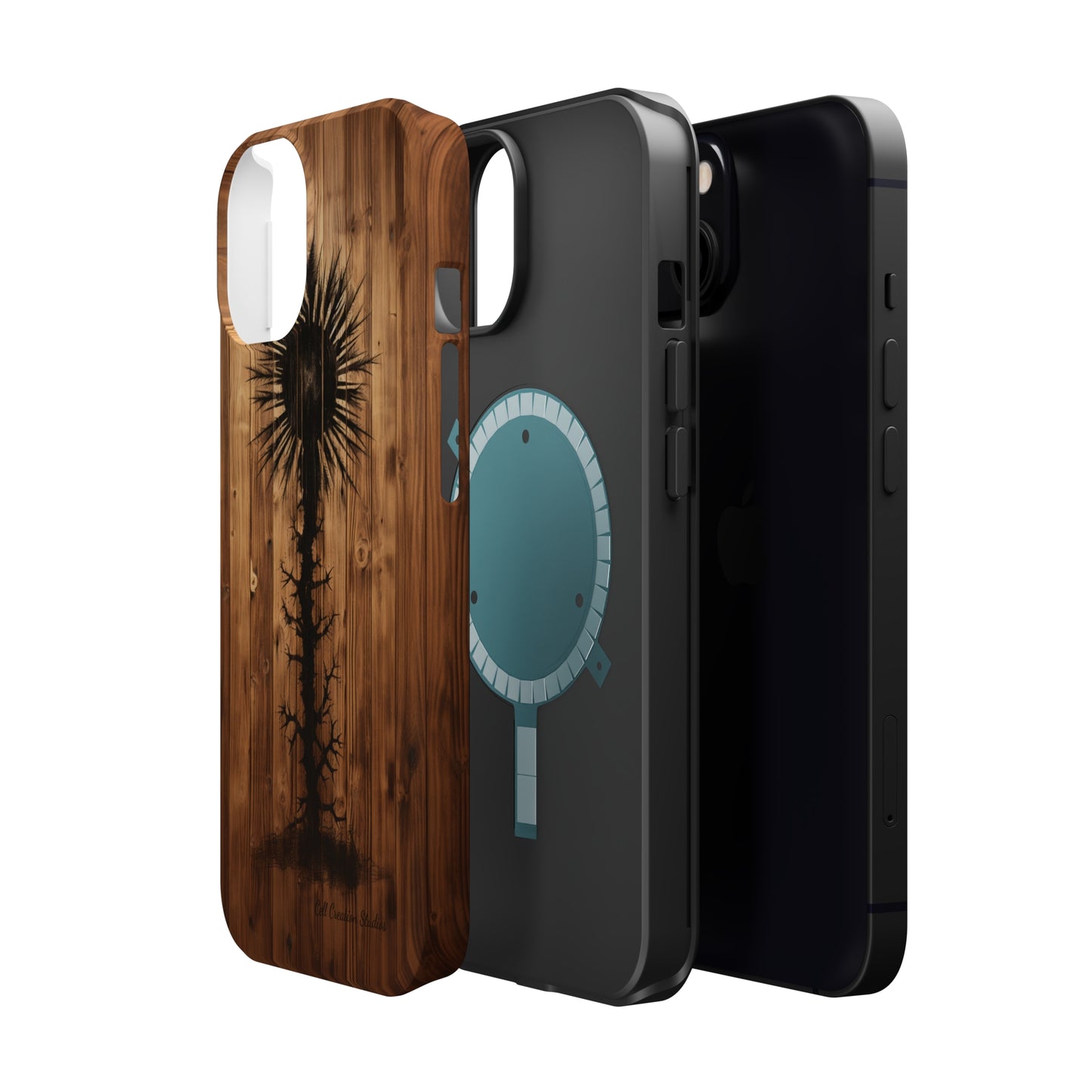 "Desert Plant on Wood Themed Phone Case: Embrace Nature's Beauty" -MagSafe Tough Cases