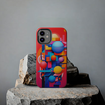 The "Geometric Red Background" Cell Phone Case- Upgrade Your Phone's Aesthetics -Tough Phone Cases