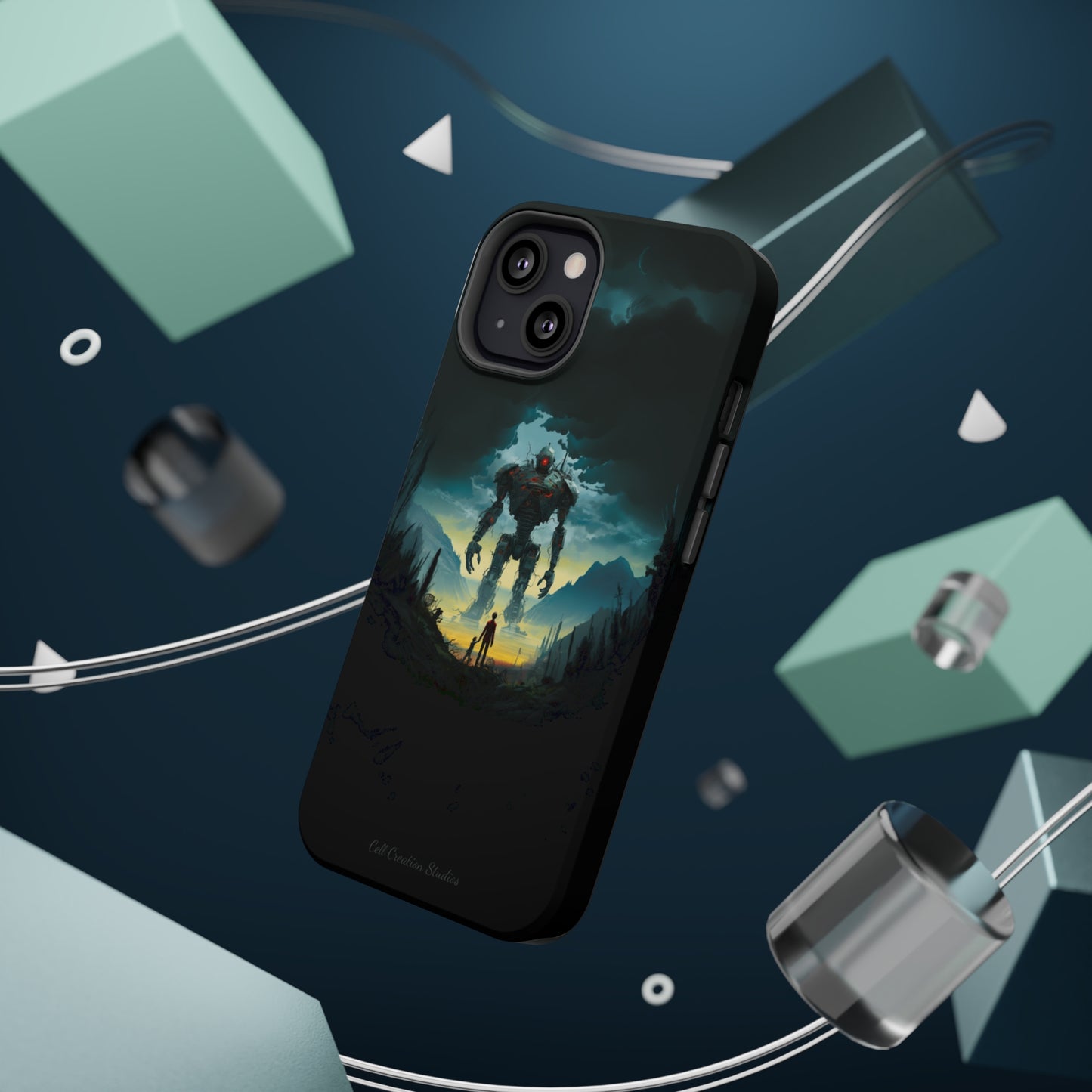 Introducing the "Rising Titan" Cell Phone Case – Witness the Astonishing Emergence of a Giant Robot! -MagSafe Tough Cases