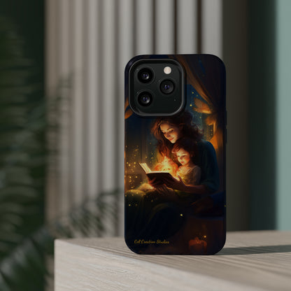 Introducing the "Bedtime Story Bliss" Cell Phone Case – Cherish Heartwarming Moments with Every Glance -MagSafe Tough Cases