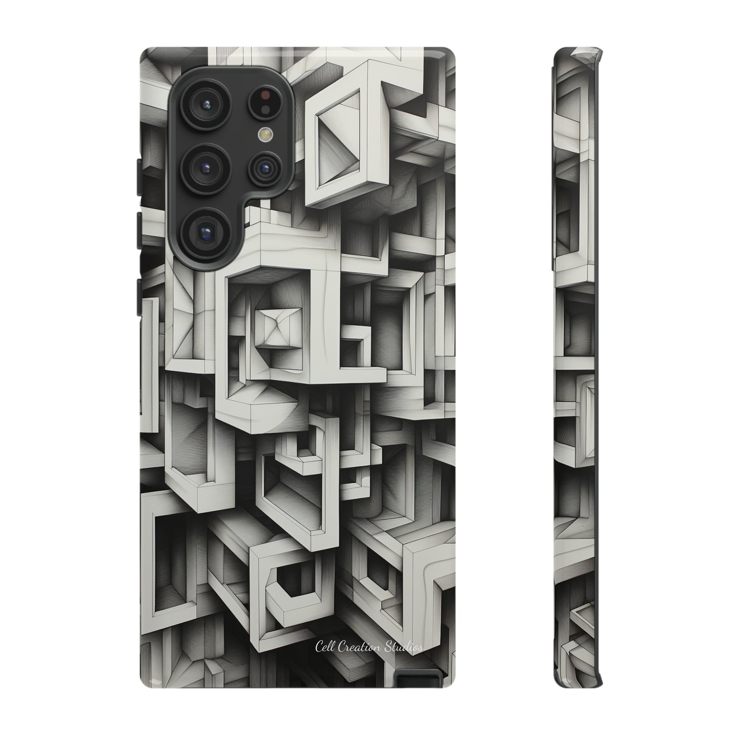 The "Geometric Right Angles" Cell Phone Case -Experience Sleek Simplicity-Tough Phone Cases-Tough Cases