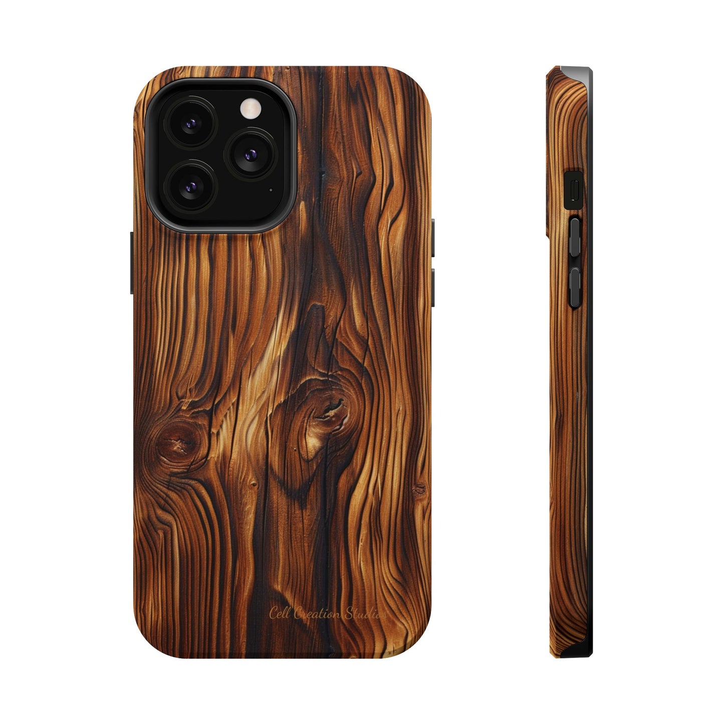 "Wood Grain Elegance" -MagSafe Tough iPhone Cases