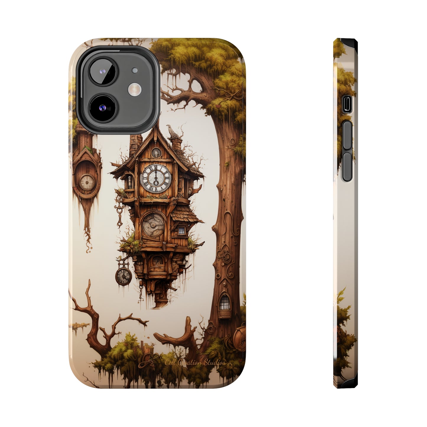 Introducing the "Mystical Wooden Clock" Cell Phone Case – Embrace Enchantment and Timeless Beauty -Tough Phone Cases