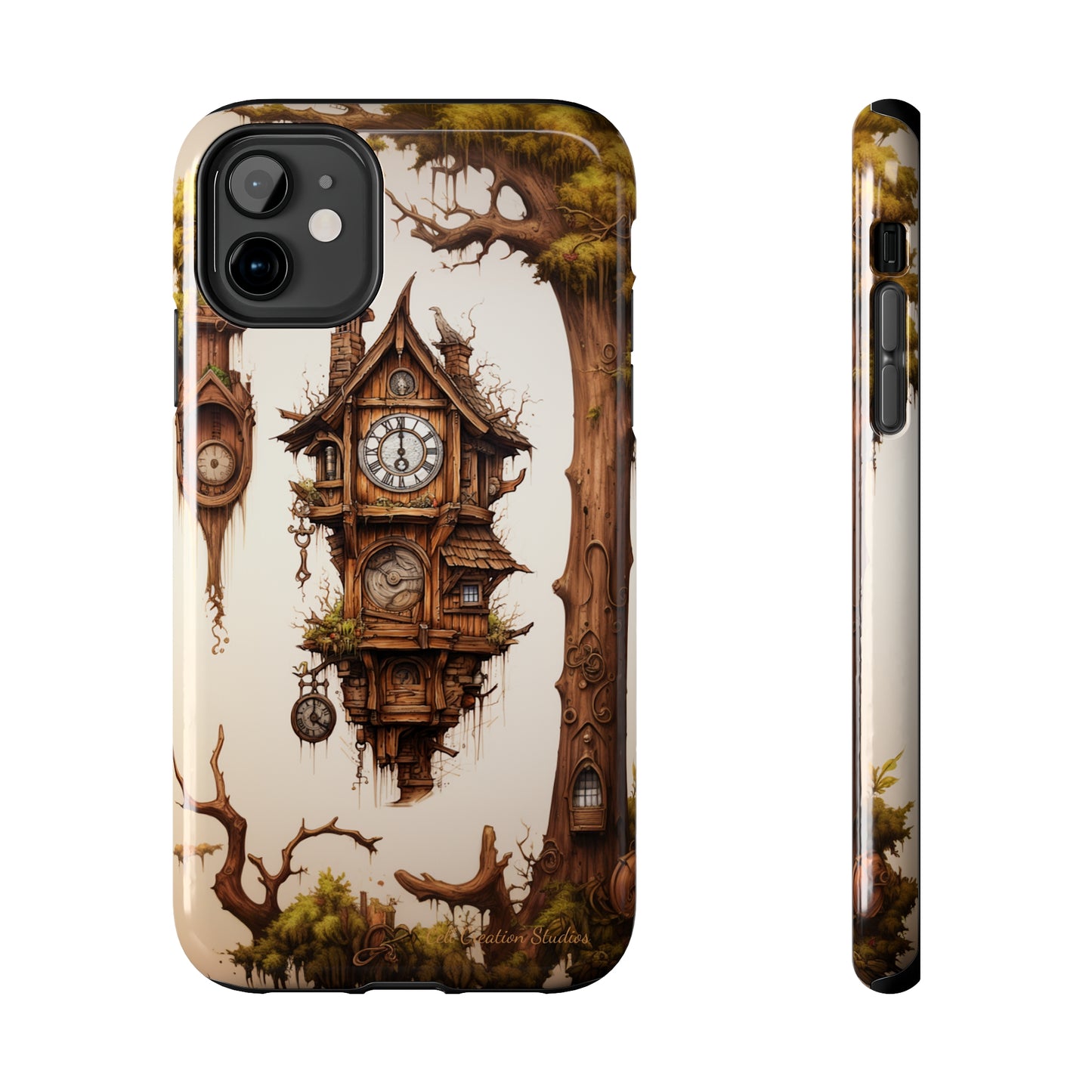 Introducing the "Mystical Wooden Clock" Cell Phone Case – Embrace Enchantment and Timeless Beauty -Tough Phone Cases