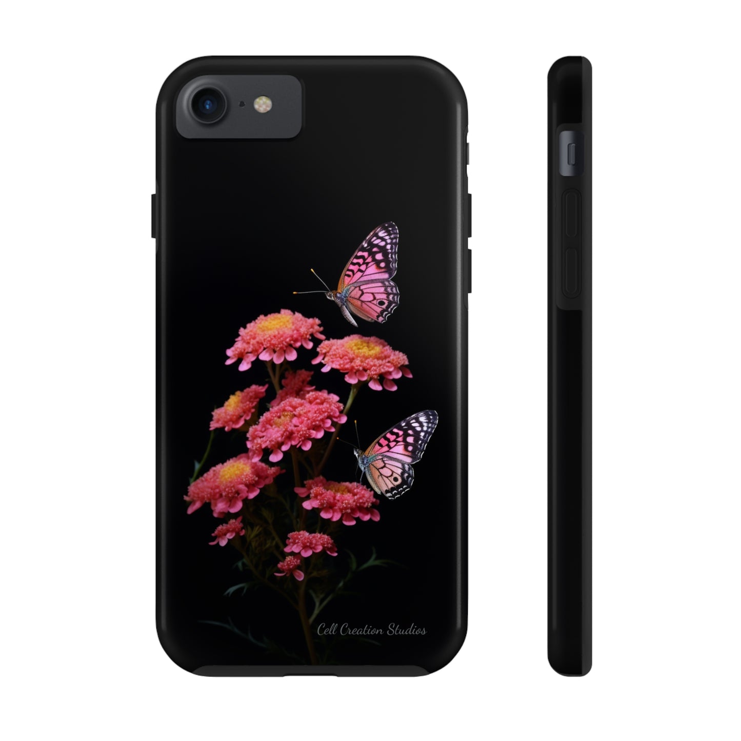 "Achillea Desert Eve Deep Rose & Butterfly" Phone Case -Tough Phone Cases