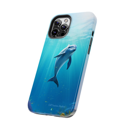 Introducing the "Dolphin Serenity" Cell Phone Case – Dive into Tranquility with a Graceful Dolphin -Tough Phone Cases