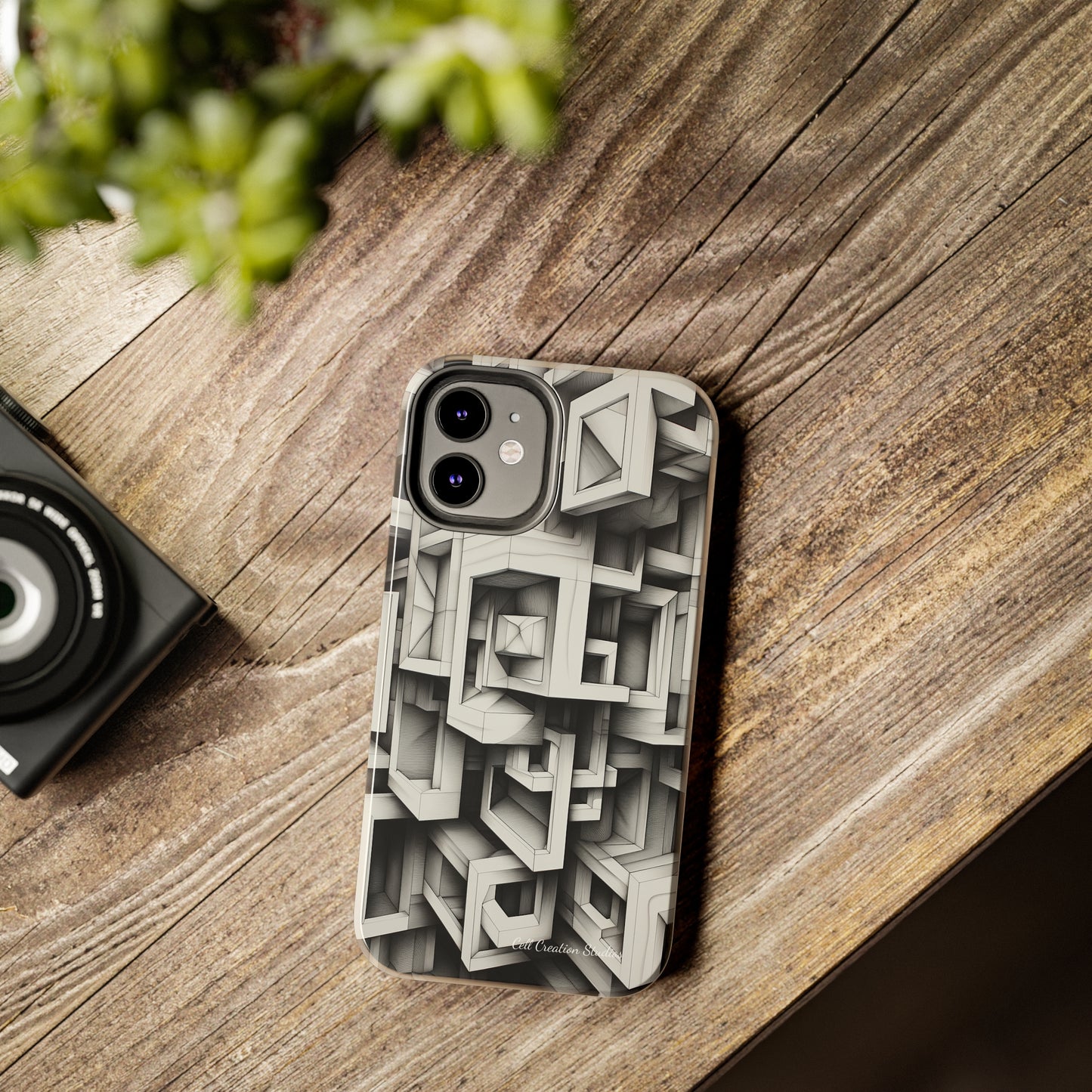 The "Geometric Right Angles" Cell Phone Case -Experience Sleek Simplicity-Tough Phone Cases