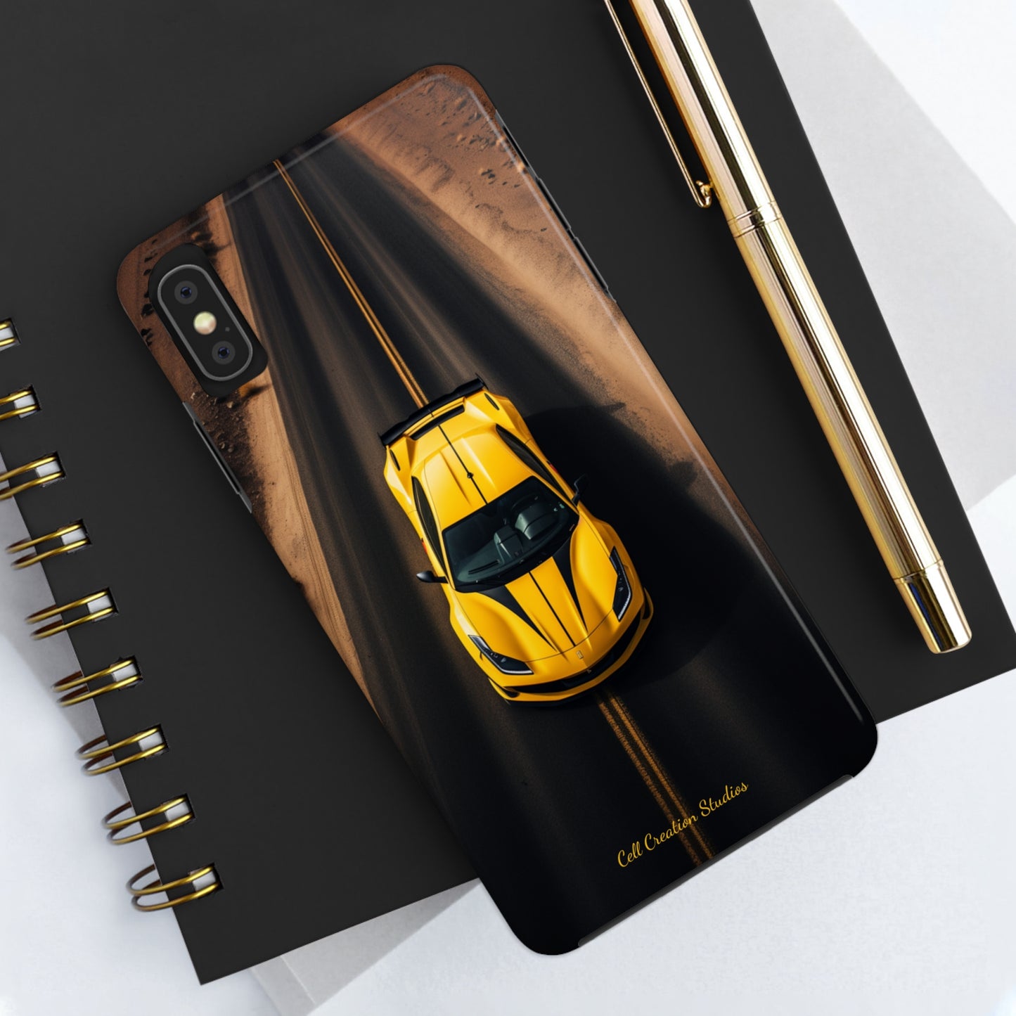 Introducing the "Desert Speedster" Cell Phone Case – Feel the Thrill of a Ferrari Racing through the Desert! -Tough Phone Cases