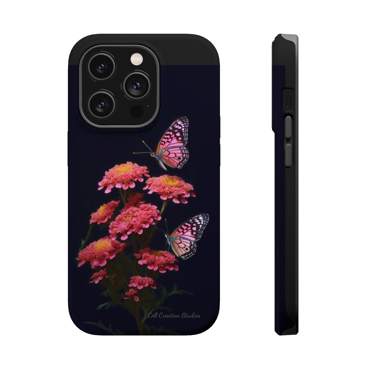 "Achillea Desert Eve Deep Rose & Butterfly" Phone Case -MagSafe Tough Case