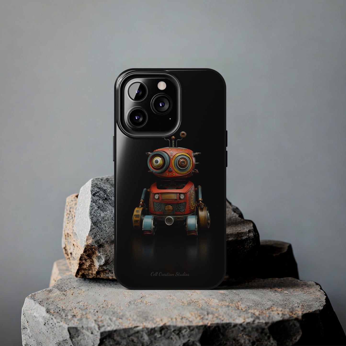 Introducing the "Toy Robot Delight" Cell Phone Case – Embrace Nostalgia with a Playful Robotic Companion! -Tough Phone Cases