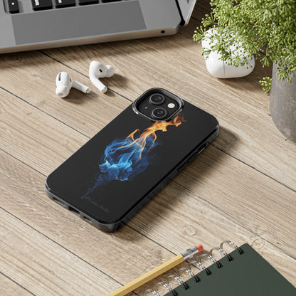 "Elegant Blue and Orange Flame" Phone Case: Ignite Your Style -Tough Phone Cases