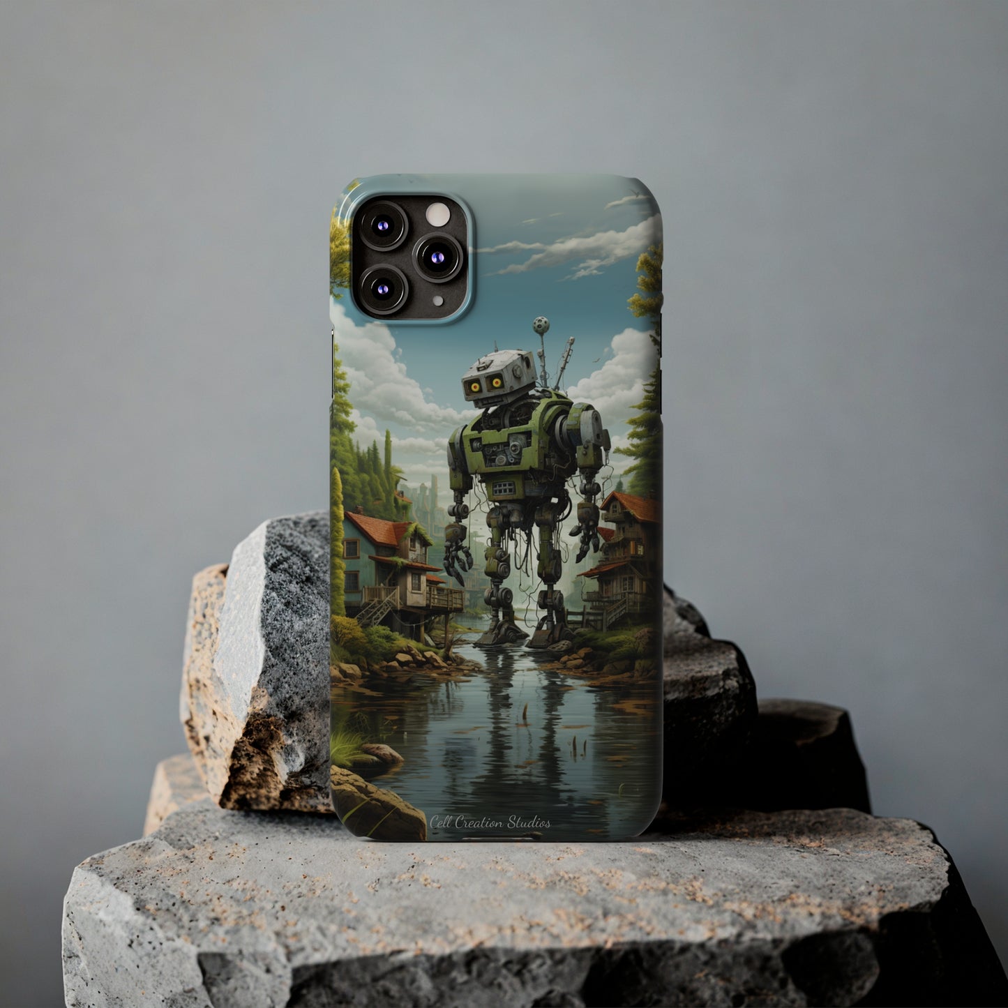 Introducing the "Robo-Rescue" Cell Phone Case – Witness a Heartwarming Scene of Robot Seeking Assistance -Slim Phone Cases