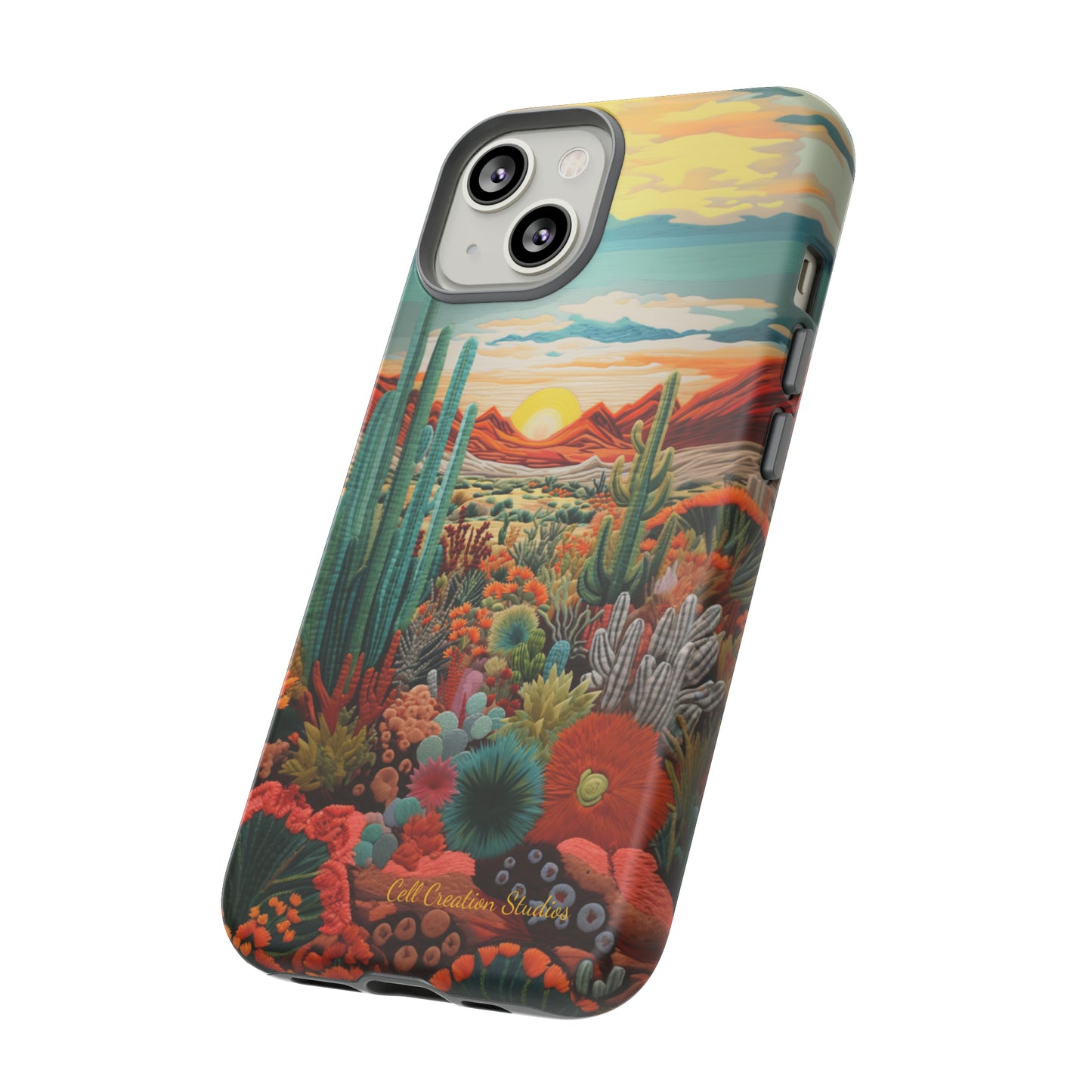 "Desert Bloom Embroidery" -Tough iPhone Cases