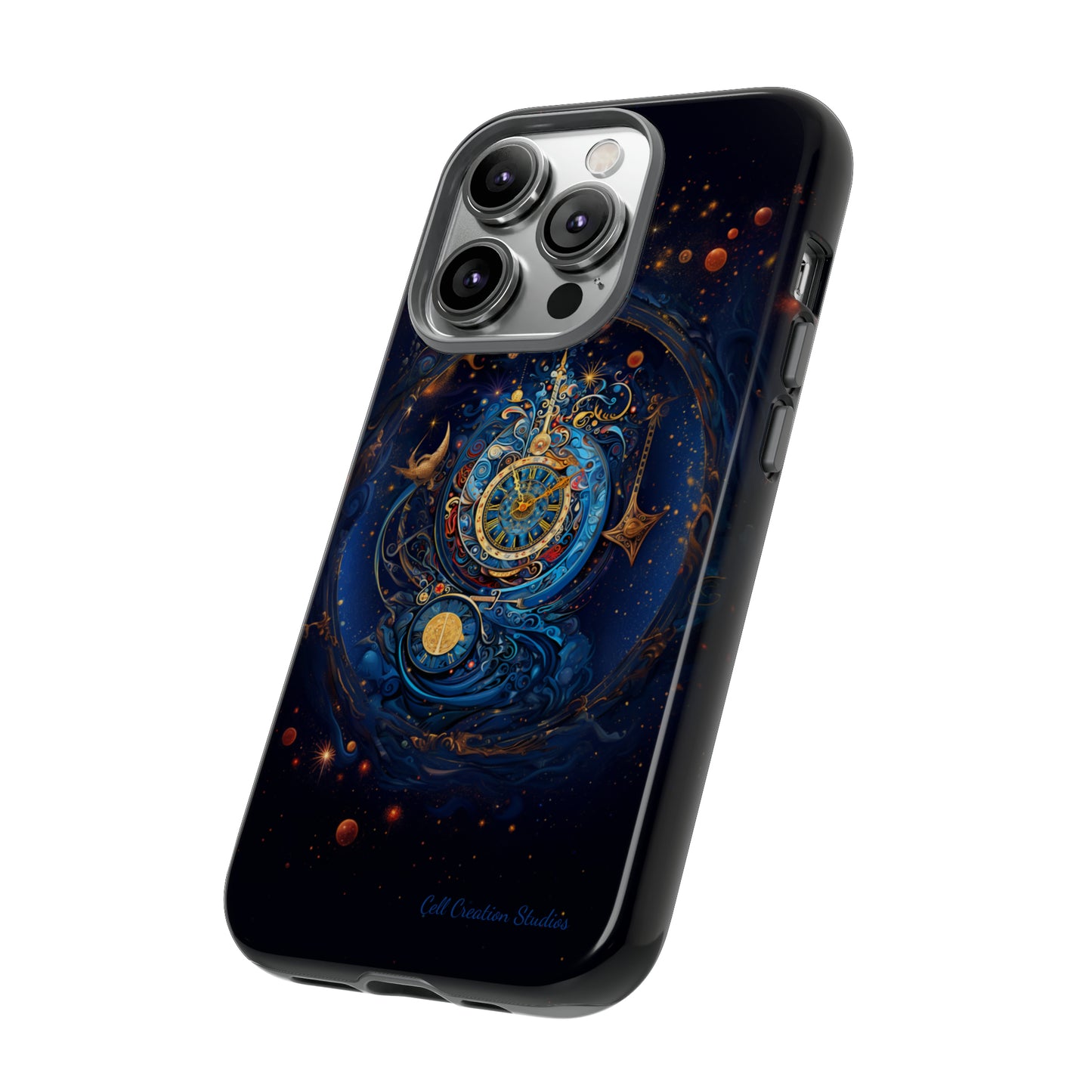 "Cosmic Clock Elegance" -Tough iPhone Cases