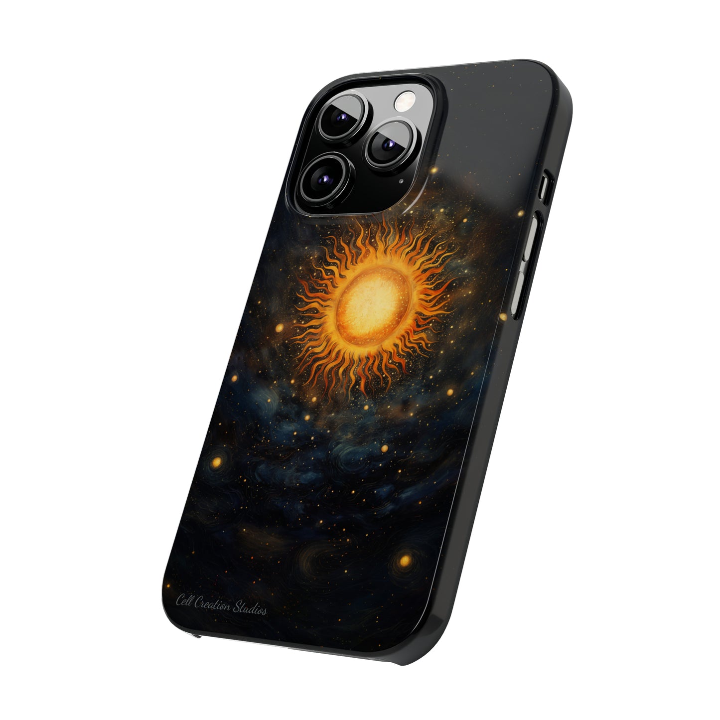 Introducing the "Celestial Sun and Stars" Cell Phone Case – Carry the Cosmos with You -Slim Phone Cases