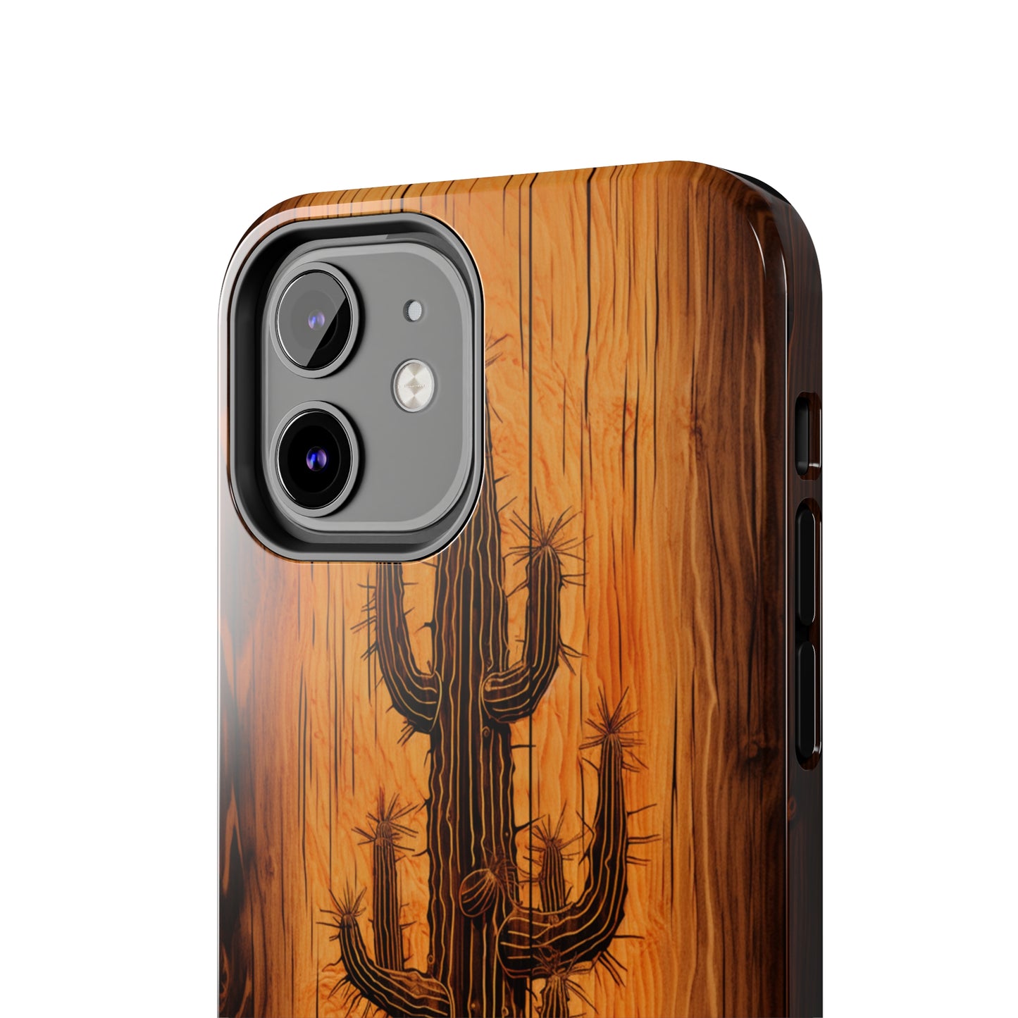 "Cactus Burnt Wood" Phone Case -Tough Phone Cases