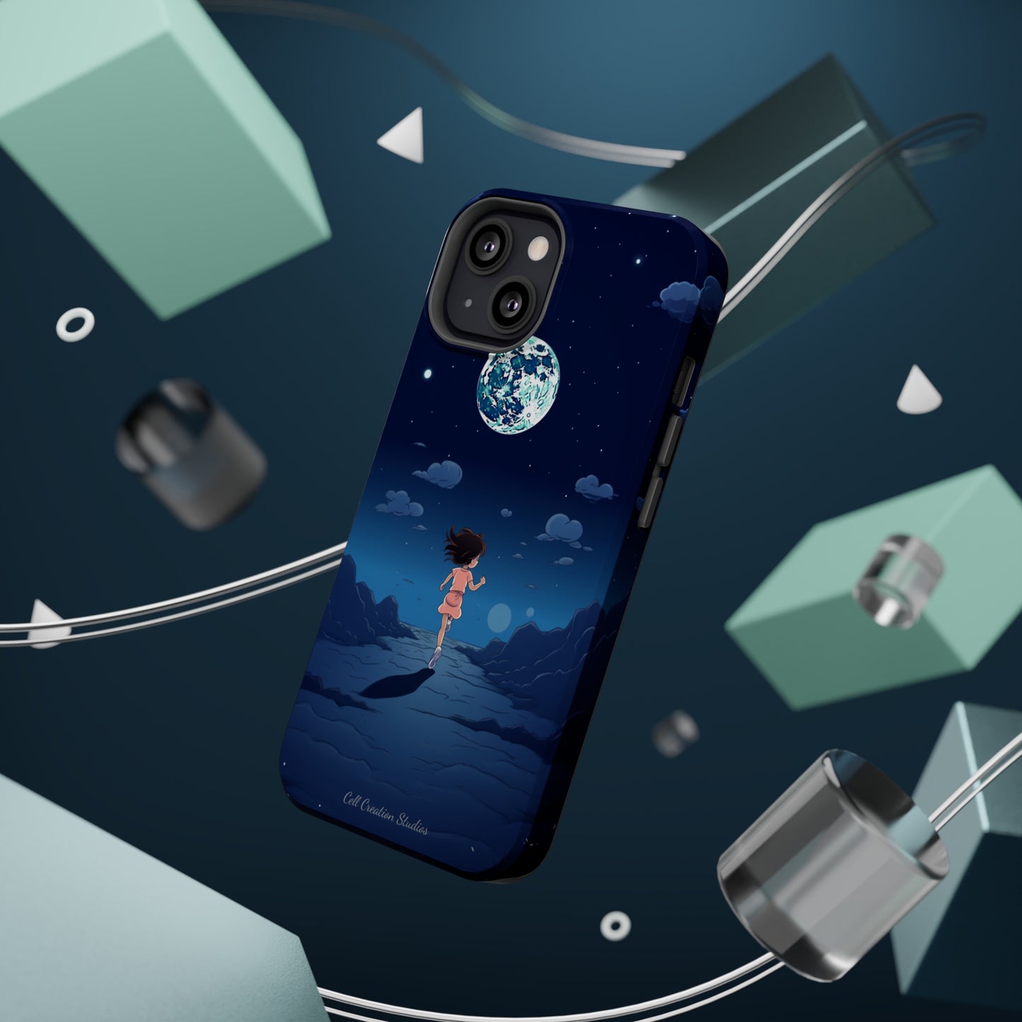 Introducing the "Moonlit Runner" Cell Phone Case – Embrace Adventure with a Captivating Lunar Design -MagSafe Tough Cases